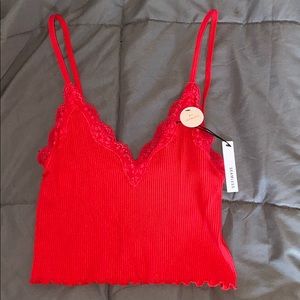 cropped red cami